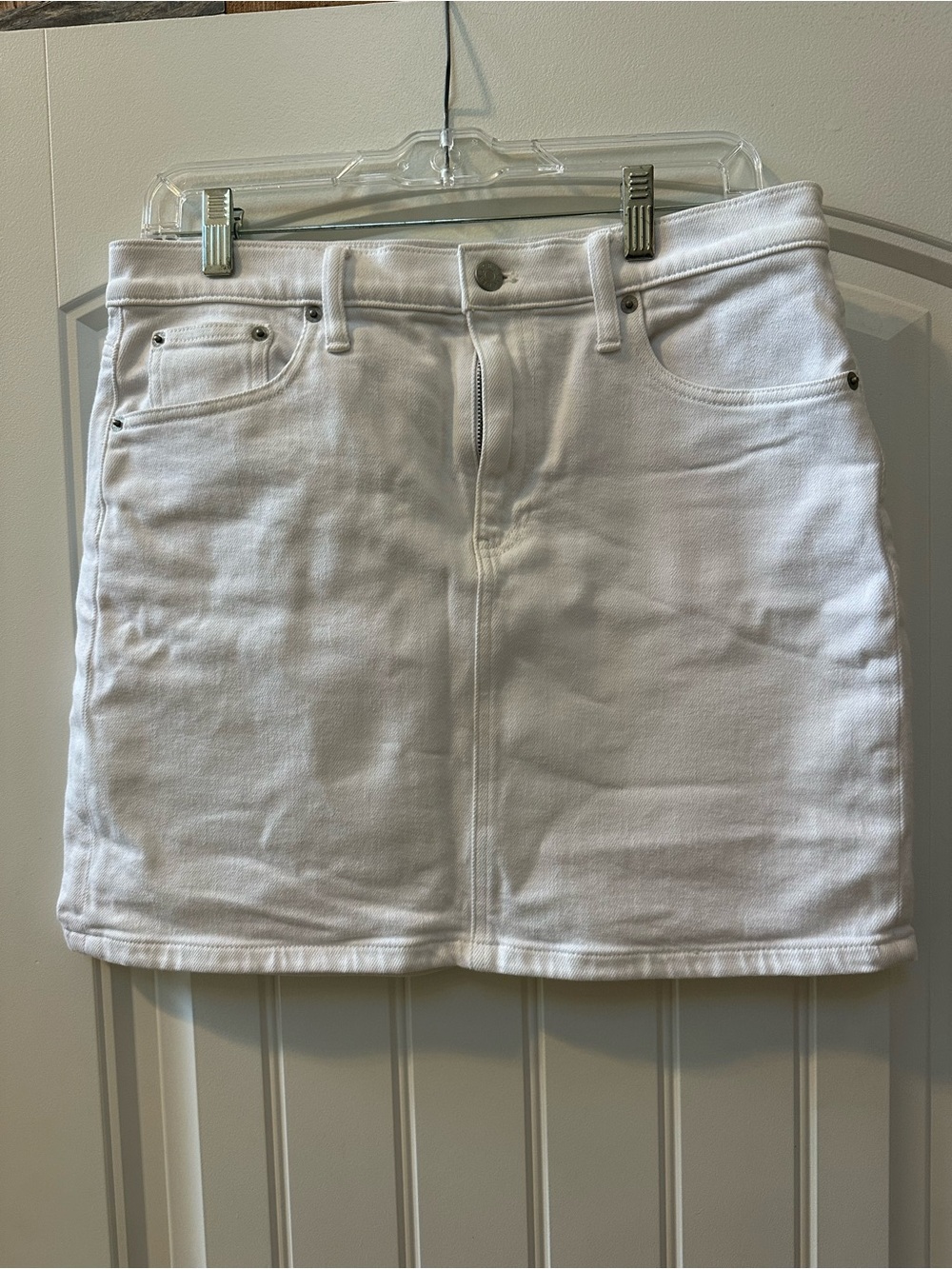 J. Crew White Denim Mini Skirt